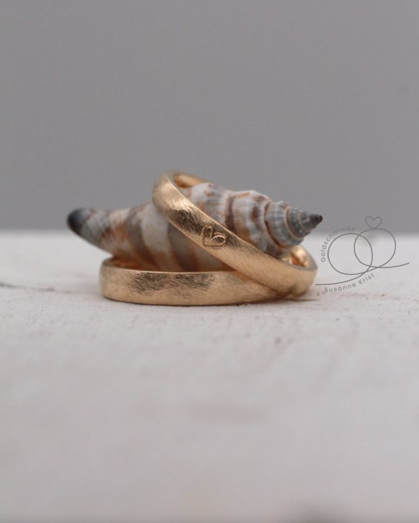 Herztrauringe Gold "Strandliebe" – Bild 8