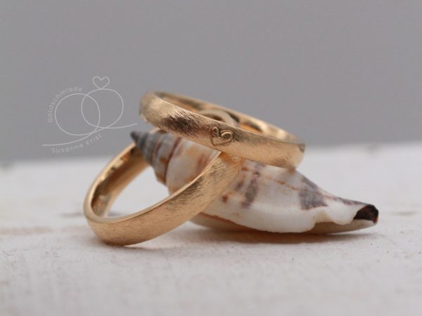 Herztrauringe bzw. Ringe mit Herz, Modell Strandliebe