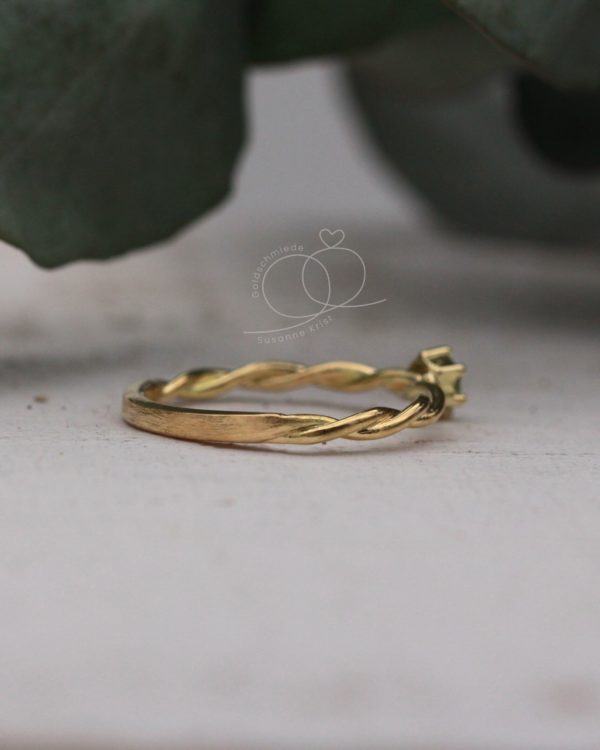 Kordelring mit Stein Gold Bria