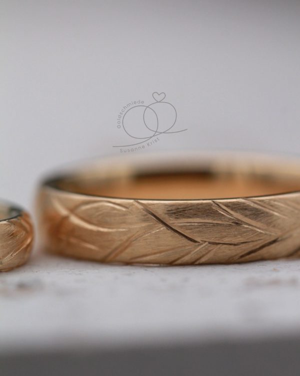 Matte Rosegoldringe Baumtraum mit Maserung