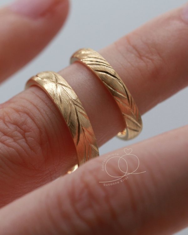 Matte Rosegoldring Naturmuster